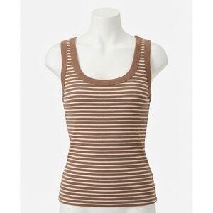 NEW Z SUPPLY elin stripe rib tank in iced coffee